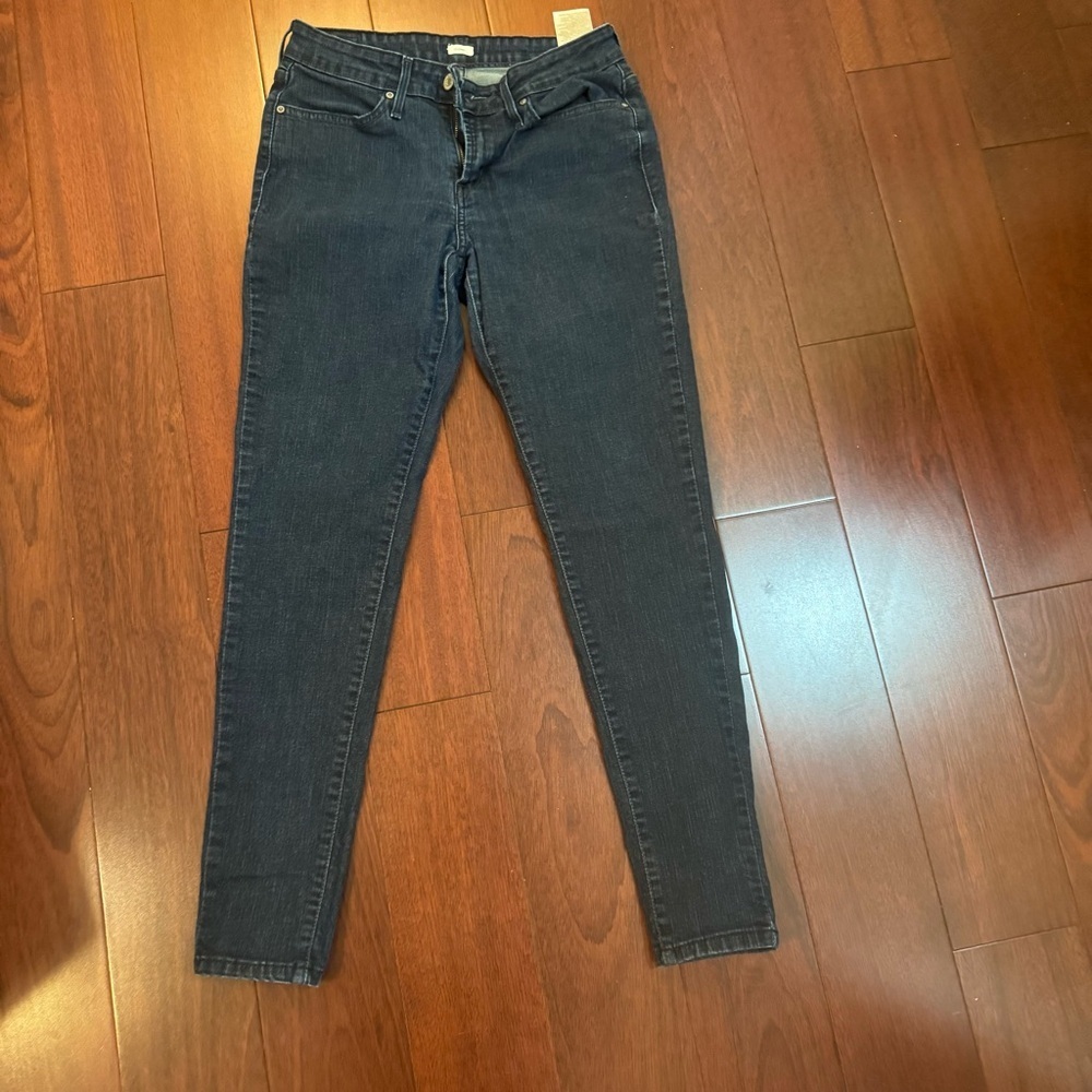 Levi's Women's High Rise Dark Charcoal Blue Jeans W29 L32 Jeans 4 Boots - Picture 4 of 7